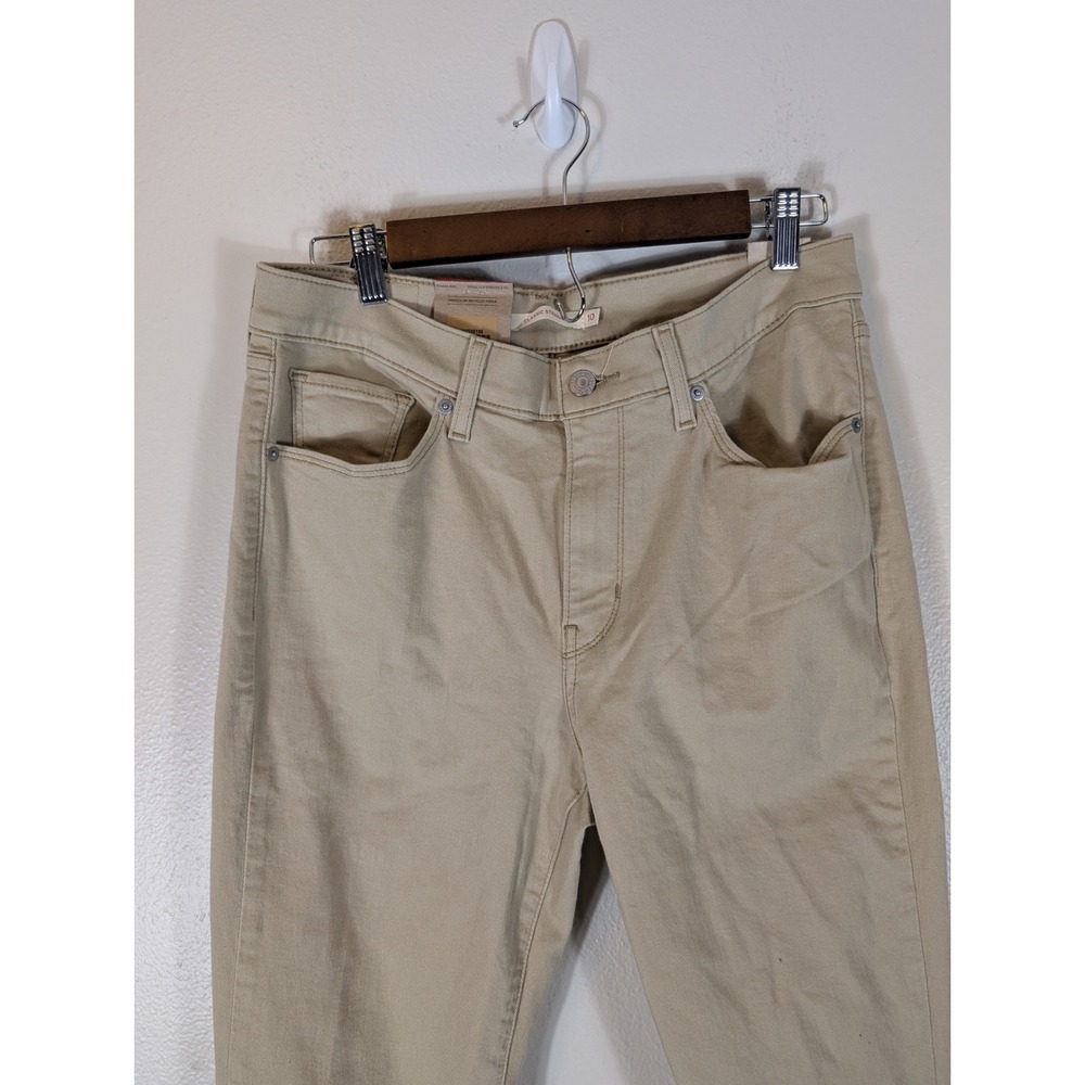 Levis Classic Straight Jeans Womens 10 M Tan Khaki Mid Rise Stretch Denim New - Picture 3 of 11